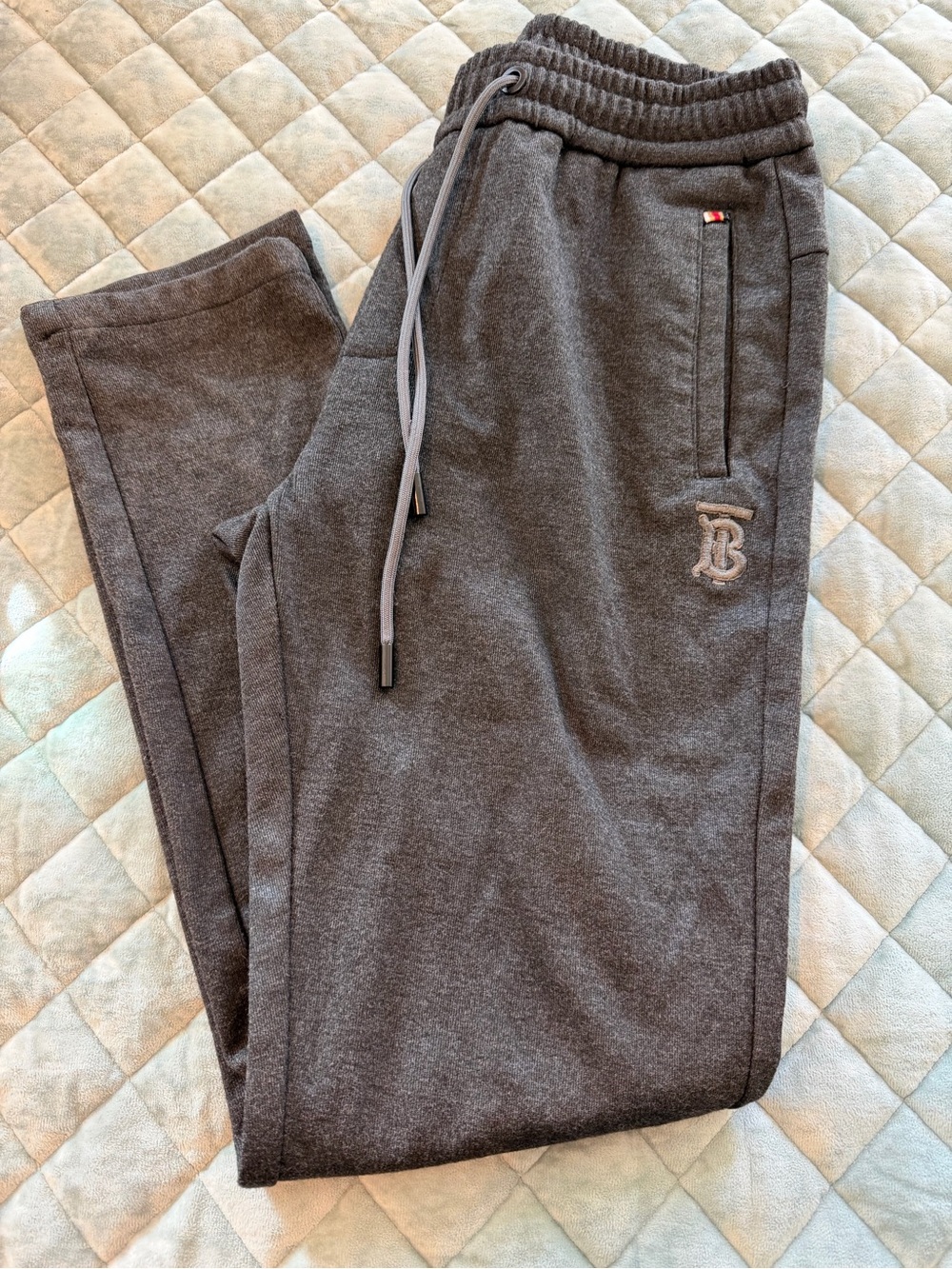 Dark Gray TB Embroidered Jogger Sweatpants